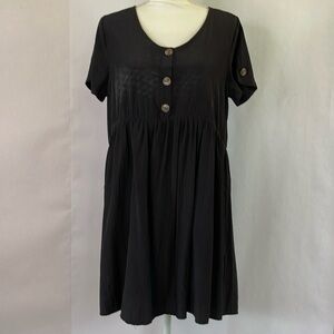 Julia size M black semi sheer shift dress, 100% polyester